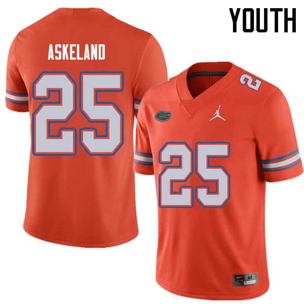 Jordan Brand Youth #25 Erik Askeland Florida Gators College Football Jerseys Orange